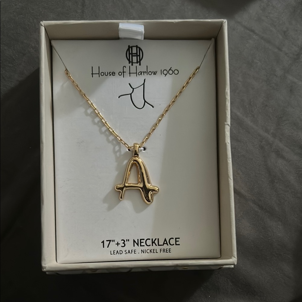 House of Harlow Gold Initial Necklace